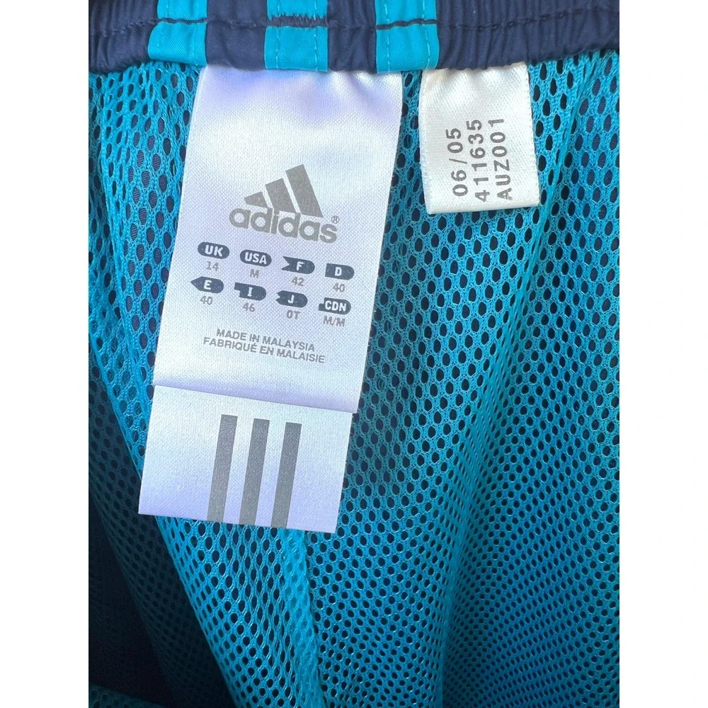 Vintage Adidas Wind Pants Mens Medium Blue Mesh Lined Ankle Zip Y2K Tracksuit
